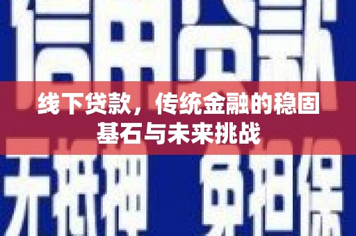 龙岗线下贷款，传统金融的稳固基石与未来挑战