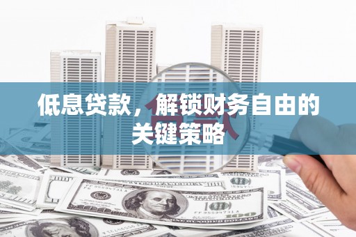 龙岗低息贷款，解锁财务自由的关键策略