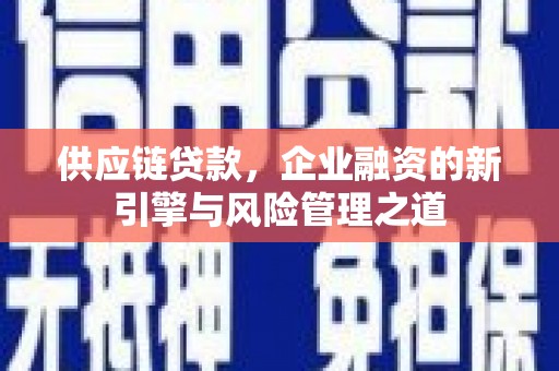 龙岗供应链贷款，企业融资的新引擎与风险管理之道
