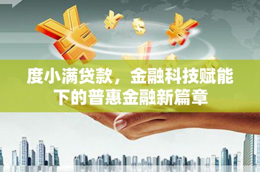 龙岗度小满贷款，金融科技赋能下的普惠金融新篇章