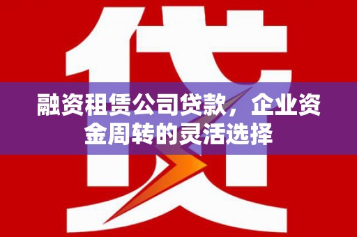 龙岗融资租赁公司贷款，企业资金周转的灵活选择