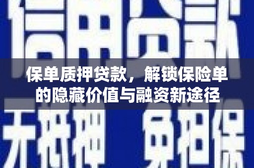 龙岗保单质押贷款，解锁保险单的隐藏价值与融资新途径
