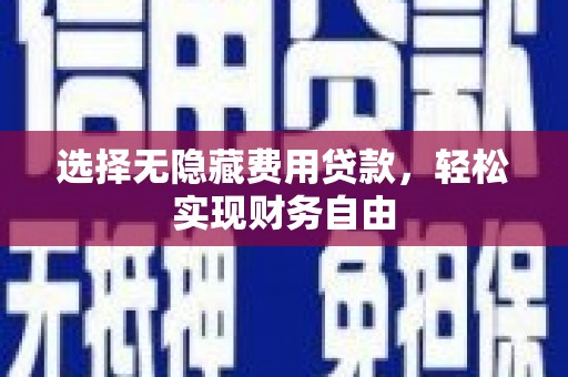 龙岗选择无隐藏费用贷款，轻松实现财务自由
