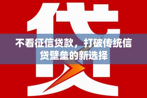 龙岗不看征信贷款，打破传统信贷壁垒的新选择