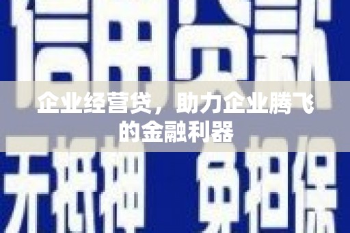 龙岗企业经营贷，助力企业腾飞的金融利器