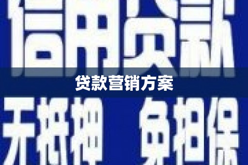 龙岗贷款营销方案