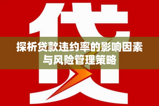 龙岗探析贷款违约率的影响因素与风险管理策略