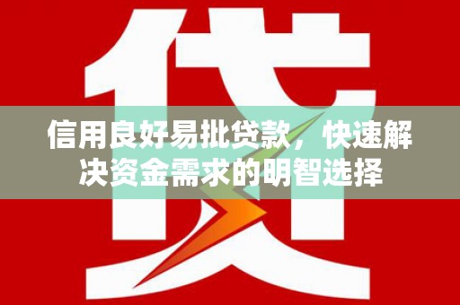 龙岗信用良好易批贷款，快速解决资金需求的明智选择