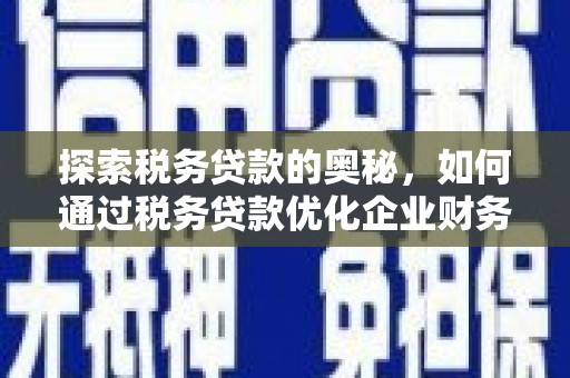 龙岗探索税务贷款的奥秘，如何通过税务贷款优化企业财务