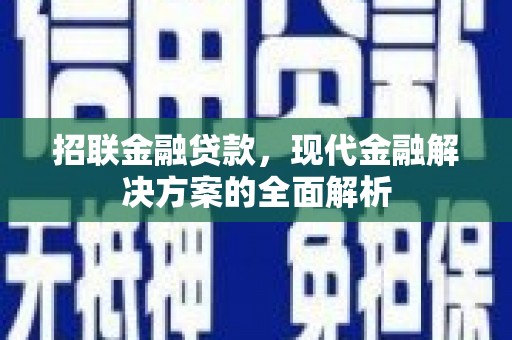 龙岗招联金融贷款，现代金融解决方案的全面解析