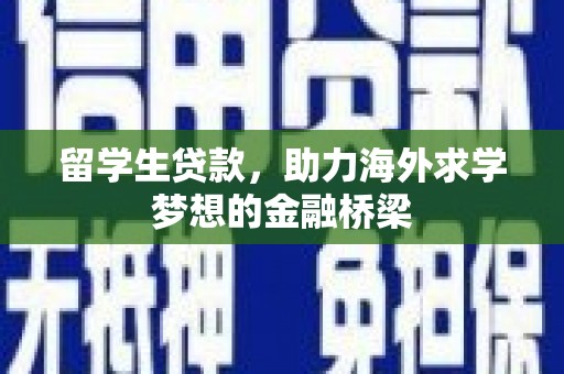 龙岗留学生贷款，助力海外求学梦想的金融桥梁