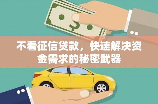 龙岗不看征信贷款，快速解决资金需求的秘密武器