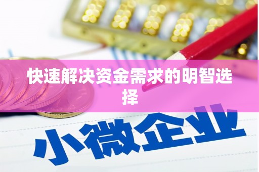 龙岗快速解决资金需求的明智选择