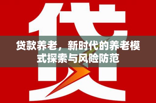龙岗贷款养老，新时代的养老模式探索与风险防范